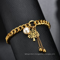 Pearl 18K Gold Plating Chain Tree Of Life Bracelet